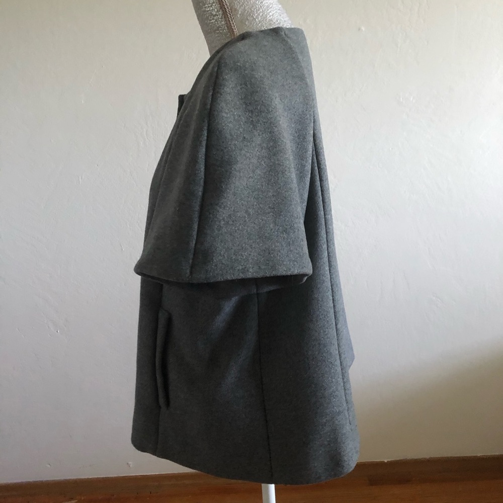 Intrend Grey Wool Button Blazer Top - Picture 2 of 6